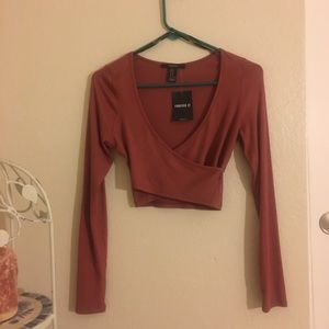 Ribbed cross front top 💞